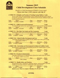 Summer 2015 Schedule 