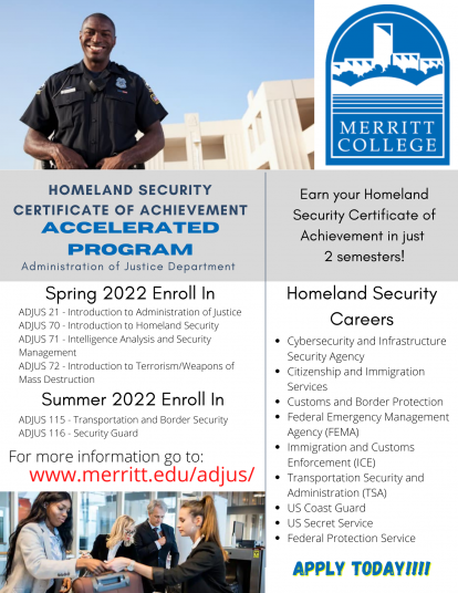 Homeland Security Certificate Accelerated Program