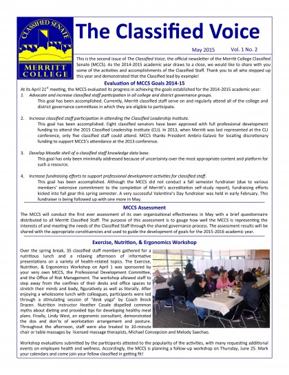Classified Voice Vol. 1 No. 2 (May 2015)